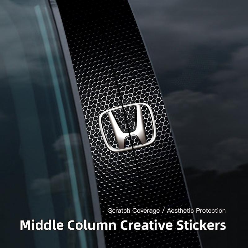 Car Emblem Center Pillar Sticker Auto Door Decorative Stickers For Honda Civic Accord Fit Jazz Pilot CRV Odyssey Passport City