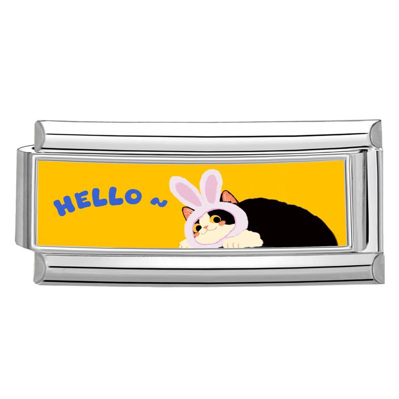 New Women's Gift Cute Rabbit Cat Dogs Italian Charms Links Beads Fit 9mm Stainless Steel Modular Modular Bracelet Jewelry