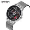 Sanda Men's 360° Rotating Dial Quartz Wristwatch - Casual Fashion Wheel Series