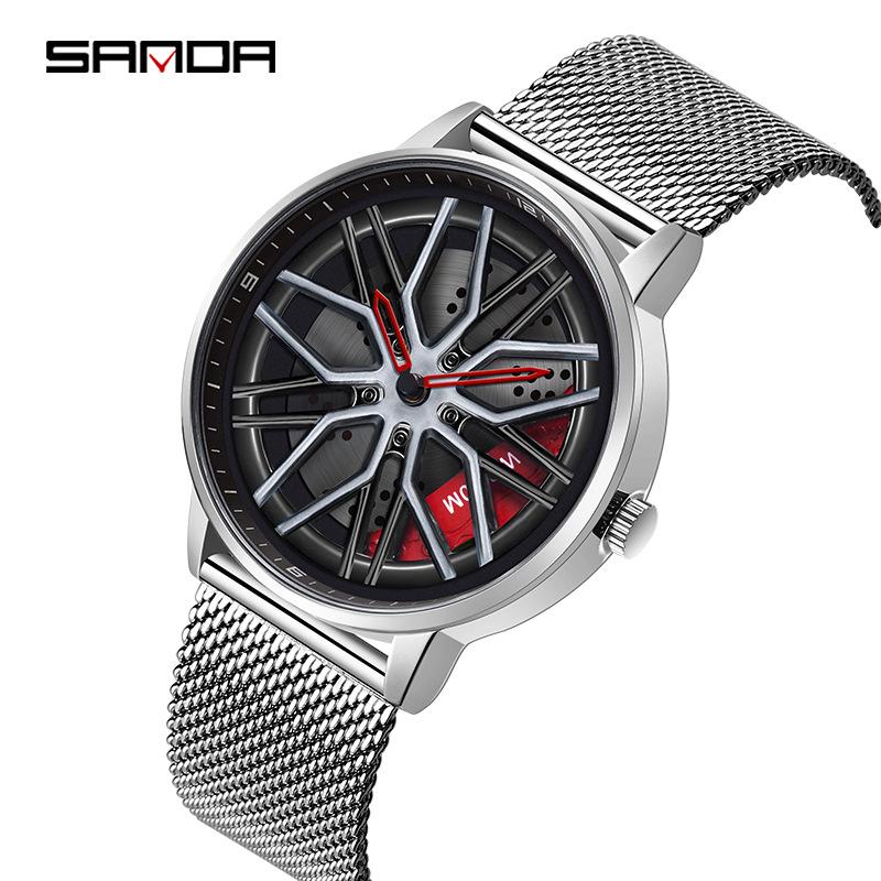 Sanda Men's 360° Rotating Dial Quartz Wristwatch - Casual Fashion Wheel Series