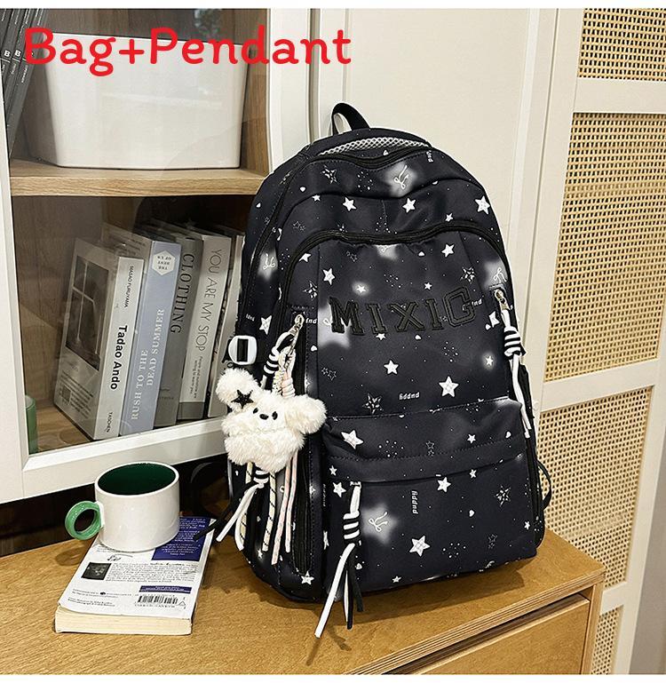 

Starry Night Girl Backpack With Nylon For School And Education чёрный