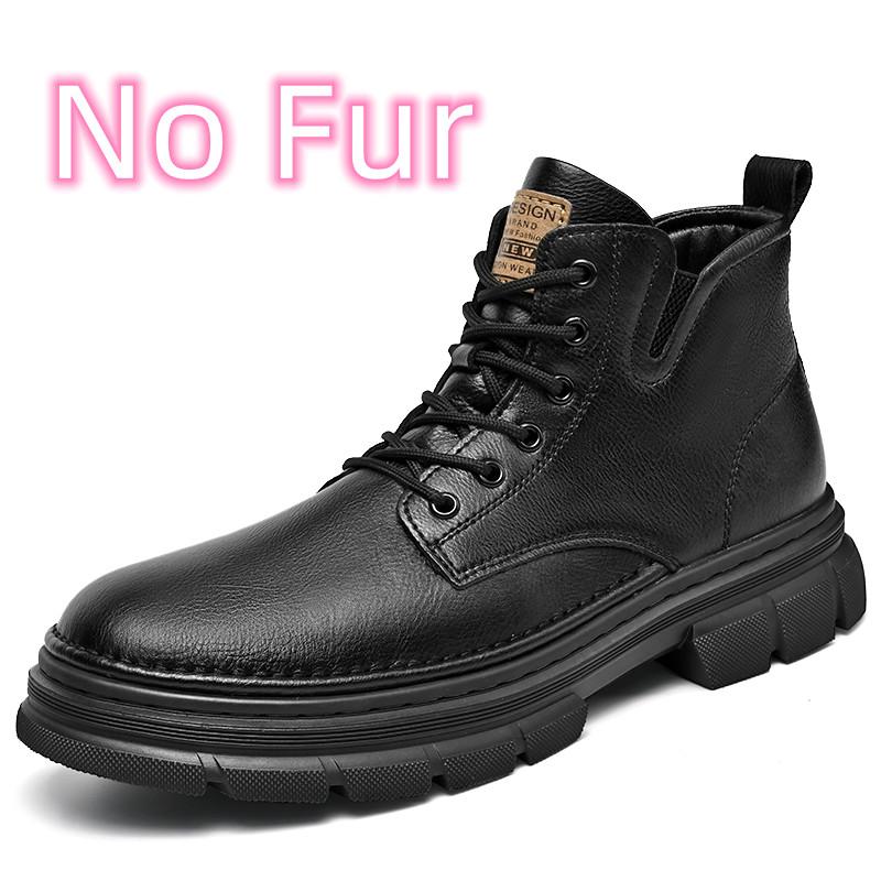 Hot Sale Men's Lace-Up Motorcycle Boots Leather Fashion Walking Shoes New Men Brand Mens Sneakers Male Comfortable Ankle Boots