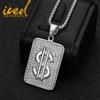 Iced Stainless No Fade Titanium Steel US Dallors Pendant Necklaces for Men Women Punk Rock Hip Hop Jewelry