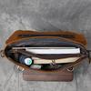 Men's Retro Genuine Leather Crossbody Messenger Bag - Handmade Crazy Horse Cowhide Briefcase