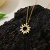 Exquisite Sunflower CZ Zircon One Piece Necklace for Women 18K Gold Plated Polished Flower Pendant Choker Birthday Gifts Jewelry