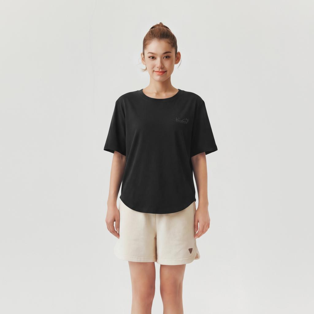 Skechers Solid Color Pullover Short Sleeve Breathable T-Shirt Women tops L126W042-0018