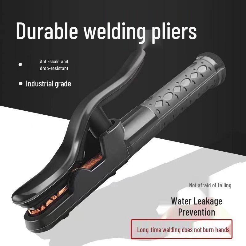 Industrial Grade 1000A Electric Welding Pliers, Pure Copper with Rubber Coating, Black, Heat-Resistant, Drop-Resistant