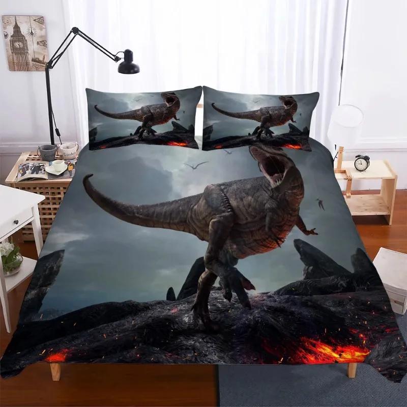 Bedclothes Dinosaur Bedding Set Single Bed Comforter Dekbedovertrek 1 Persoons Bedding Set Cotton 2/3Pc Soft Comfortable Bed