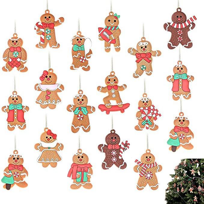 Multi-piece Gingerbread Men Christmas Ornaments: Free Combination for Tree, Fireplace, Home & Party Decor
