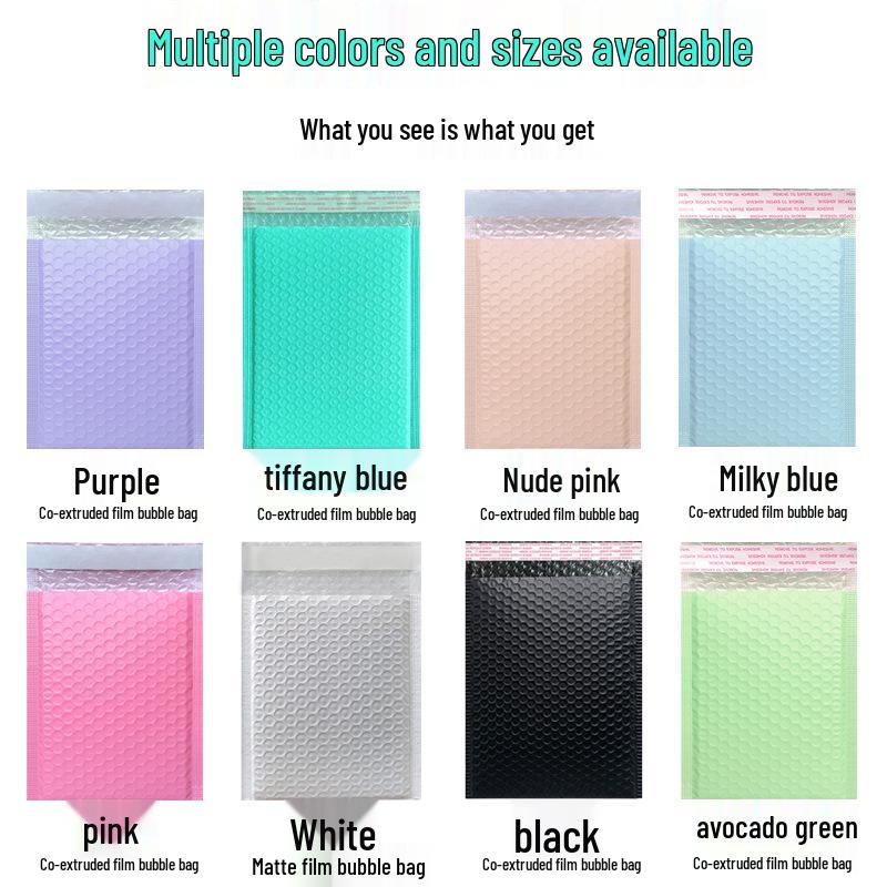 Purple-Pink Matte Pearlescent Bubble Envelope for Clothing Packaging