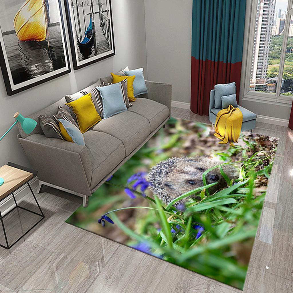 3D Hedgehog Carpet Cute Animal Rugs for Living Room Bedroom Floor Area Decor Mats Bathroom Toilet Door Entrance Non-slip Carpet