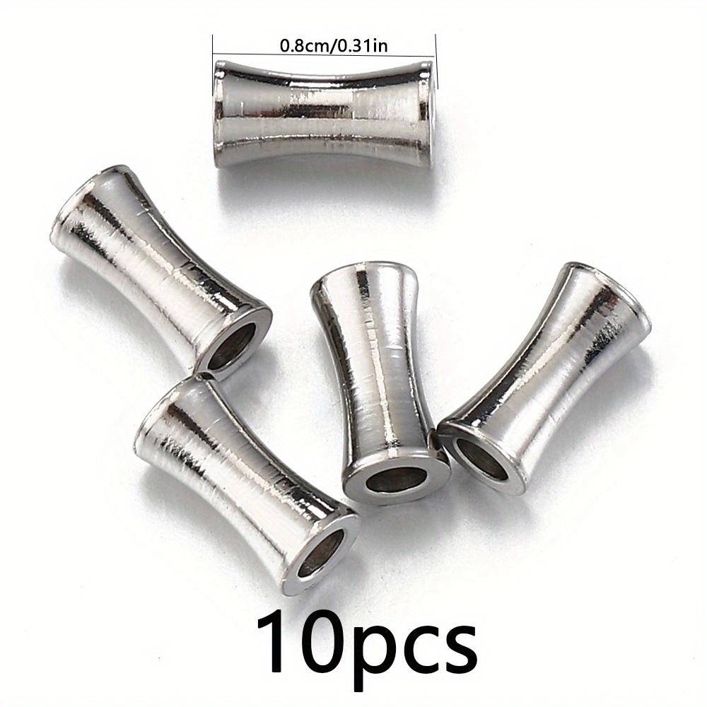 20pcs Multi Shape Stainless Steel Spacer Loose Bead Big Hole Beads Bamboo Charm Pendant for Bracelet Necklace DIY Jewelry Making