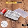 Xihe Kids' 304 Stainless Steel Divided Lunch Tray with PP Lid and Cutlery