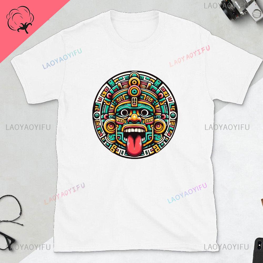Quetzalcoatl Mexican Tshirt Aztec Art Print Aztec Tee Mexican Shirt Men Mexico Cotton Shirts Mexican Themed Gifts Mexicanas Tops