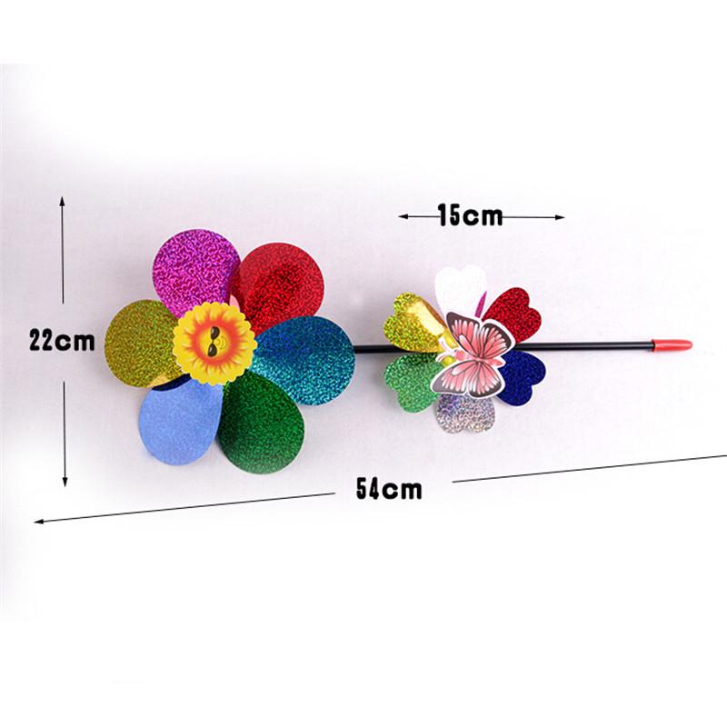 Kids Toy Colorful Sequins Windmill Wind Spinner Home Garden Yard Decoration