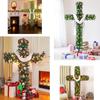 A Cross-shaped Christmas Tree With Lights, Pre-lit, Elongated, Pencil-shaped Artificial Tree, Complete With A Scarf And Christ Crown, Suitable For