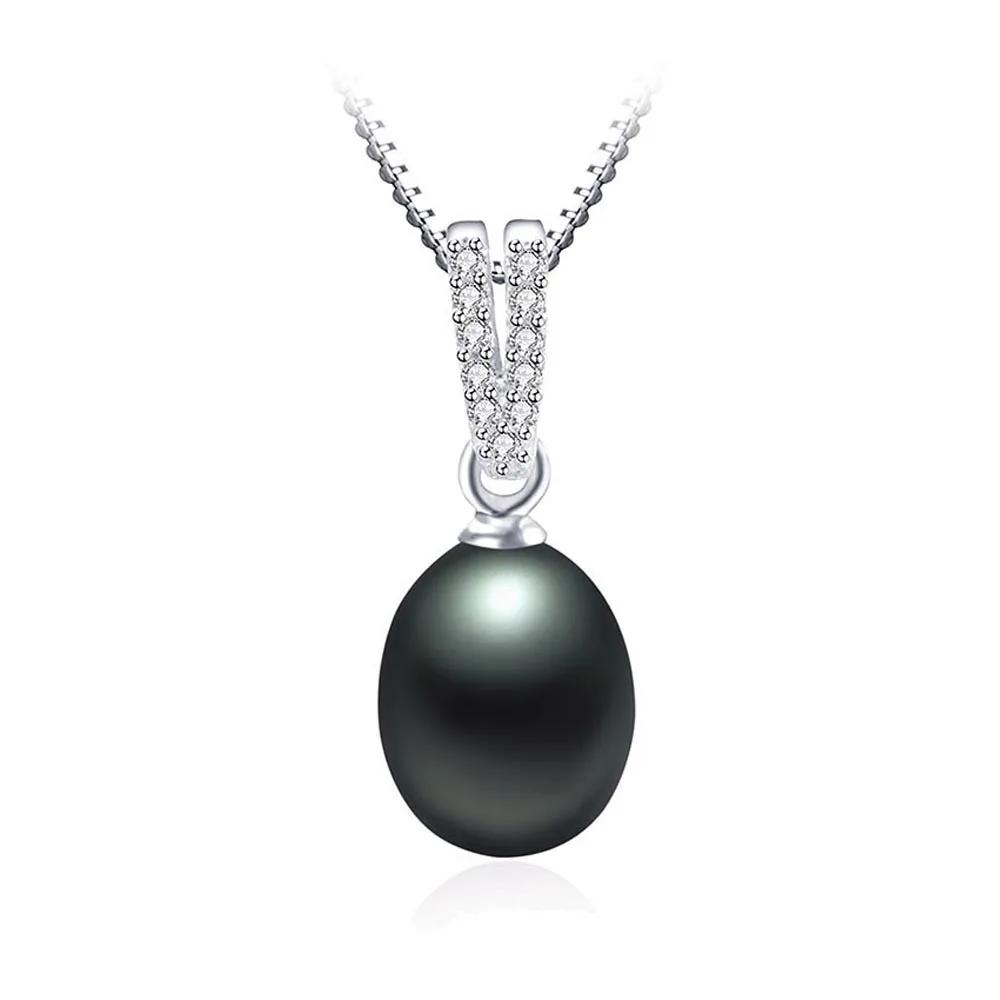 AAA Zircon 100% Natural Freshwater Pearl Pendants For Women Elegant Silver 925 Necklace 45cm Fine Jewelry(No Chain)