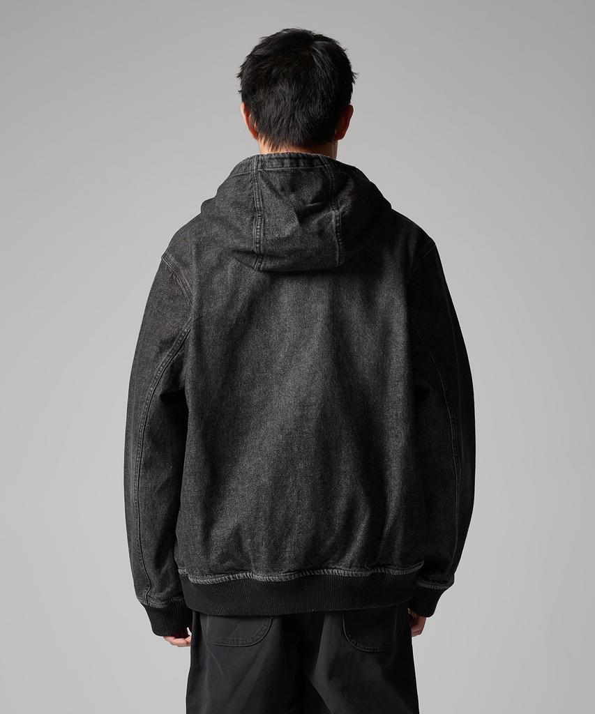 Dickies Wellenlogo Denim Reißverschluss Hoodie Schwarzer Denim