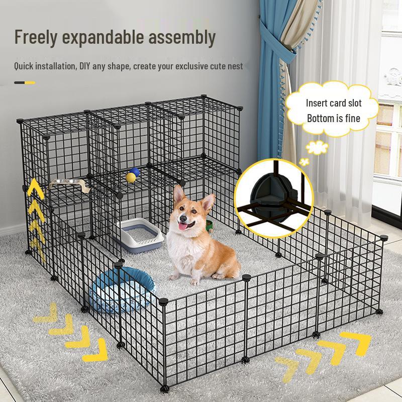 Free Assembly Indoor Pet Fence Barrier: Iron Mesh Anti-Escape Dog Stopper Fence.