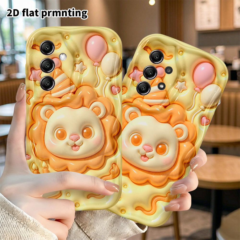 Phone Case: 2D flat, suitable for Samsung Galaxy A34 A35 M05 M06 S20 S22 S21 FE Plus 5G protective cases, warm yellow bubble background, perfect holid