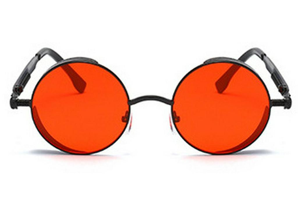 Versatile European-American Steampunk Metal Sunglasses with Spring Legs - Model 58028