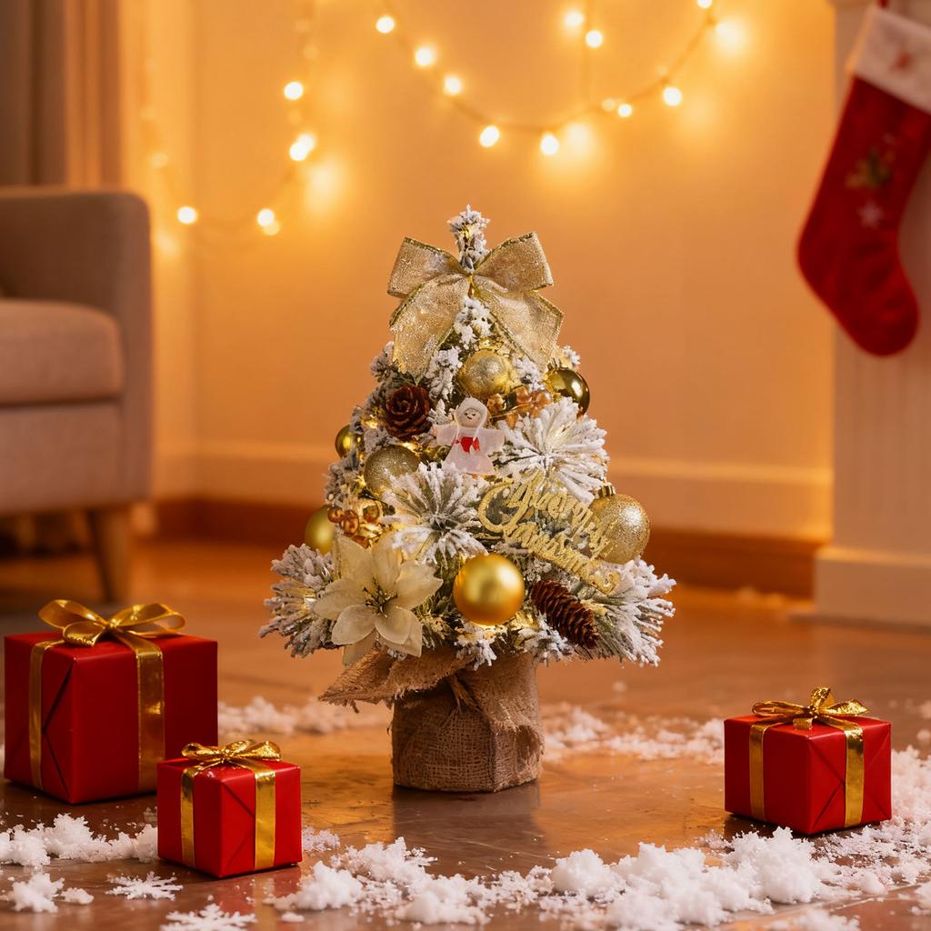 Christmas Tree Table Ornaments, Christmas Atmosphere Gifts With Lights, Christmas Party Decorations