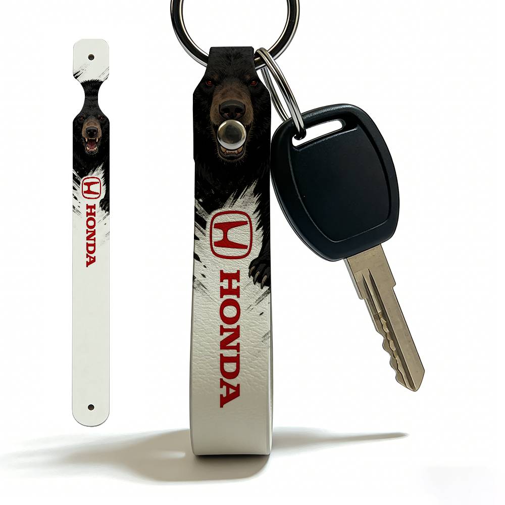 For Honda High Quality PU Leather Moto Keychain Vintage Style Key Pendant For Scooter Motocross TV7