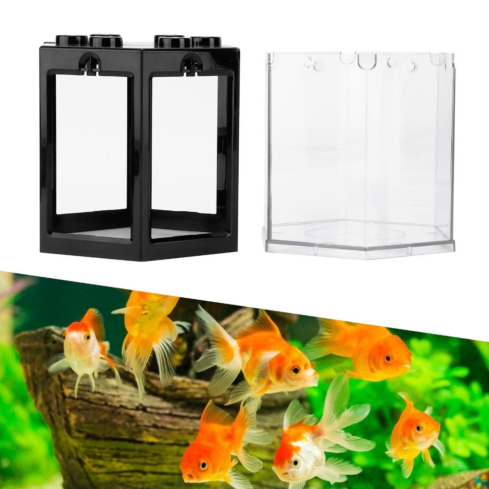 Stapelbares Kleines Fischbecken Kunststoff Kristallklar Mini-Aquarium Mehrfarbig Sechseckform Sechseckform Aquarium Schreibtisch-Dekoration
