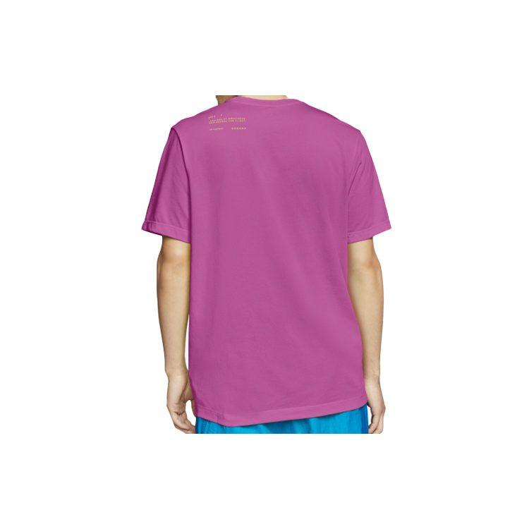 Jordan T Shirts Men's Fuchsia Crew Neck Moderate Straight Fit CJ6205-623