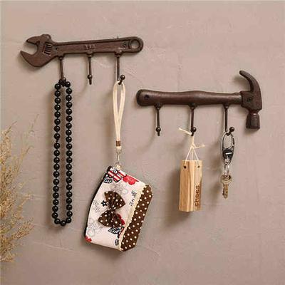 1 Stück Vintage Wandhaken Kleiderbügel Schlüssel Kleiderbügel Rack Wandmontage 3-Haken Metall Schraubenschlüssel-Haken für Zuhause Schlafzimmer