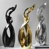 Abstract Human Figure Sculpture Looped Cutout Modern Resin Tall