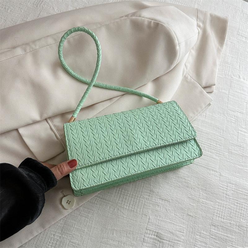 Trendy Street Style Pu Shoulder Bag With Unique Minimal Design светло-зеленый