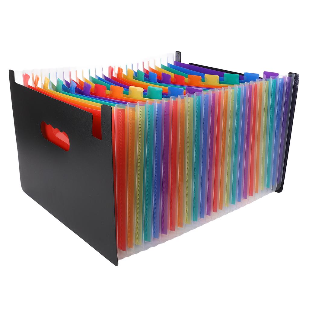 Expanding File Folder 24 Pockets Large Capacity Expanding Document Organizer with Colorful Tabs for Office School