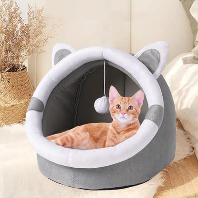 Cat Beds for Indoor Cats, with Play Ball Comfortable Kennel Pad Pet Supplies