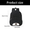 Corduroy Backpack With Bear Detail Generous Storage Space School Bag Casual Daypack for Student and Teens