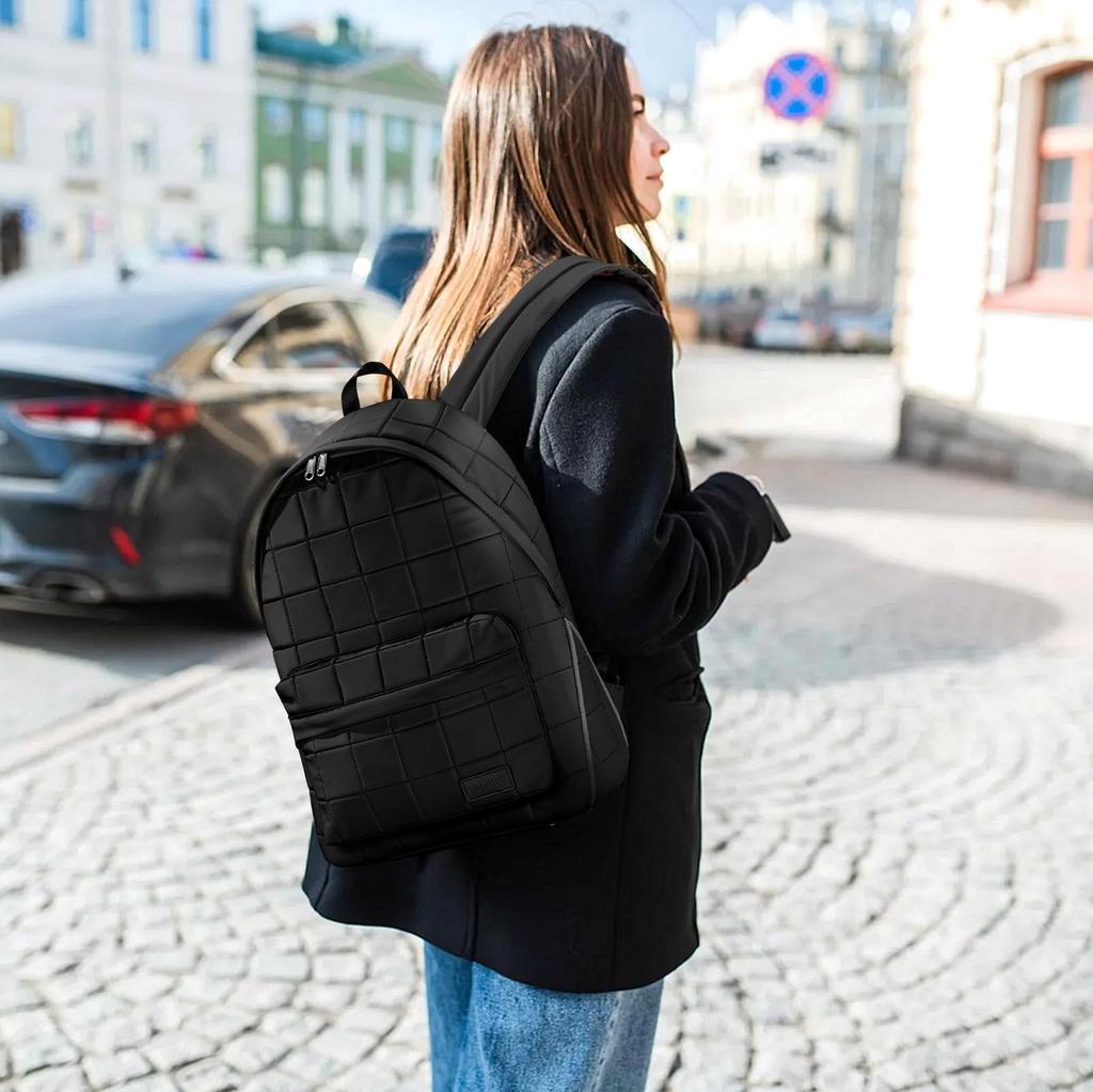 HOMIEE Fluffy Backpack for Women, Large Capacity, Quilted, Lightweight, Perfect for Commuting, Travel, and Adult Casual Use. Fits A4, Business, and