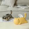 Minimalism Cat Shaped Ceramic Tissue Box Kitten Decorative Paper Towel Case Coffee Table Desktop Tissue Boxes Modern Home Decor