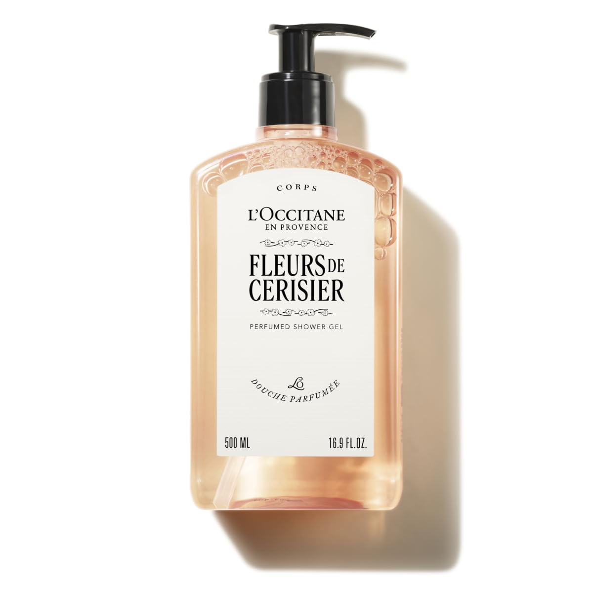 

L OCCITANE Fleur de Cerisier Sakura [Cherry Blossom] Perfumed Shower Gel 500mL Large Capacity Body Soap for Dry Skin and Moisturizing - Popular with