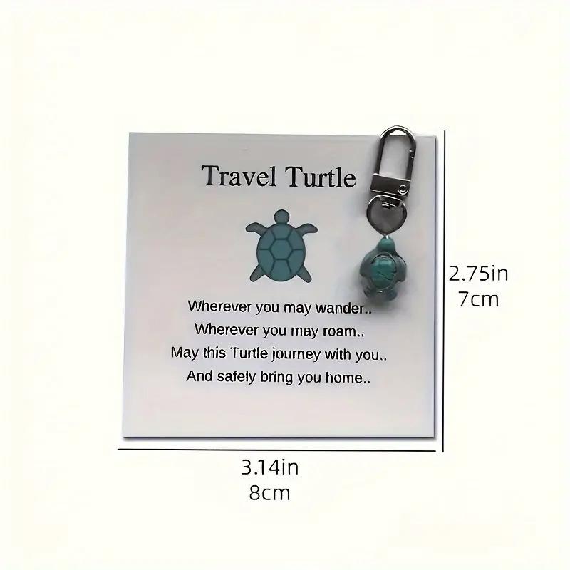 Creative Diy Travel Turtle Keychain Birthstone Turquoise Jewelry Pendant Couple Family Keychain Pendant