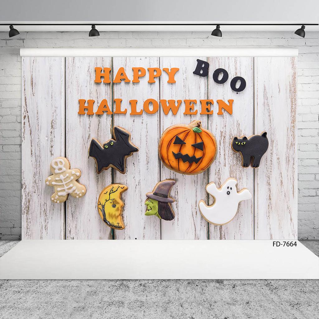 Happy Halloween Boo Party Wooden Plank Photography Background Children Baby Portrait Vinyl Backdrop Photo Studio Photophpne