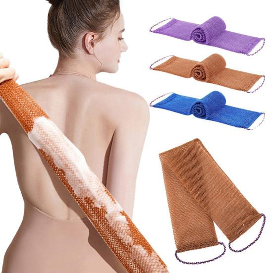 Bath Towel Soft Tough Material Long Drawstring Design Dense Mesh Home Bathroom Back Scrubbing Towel Shower Accessory