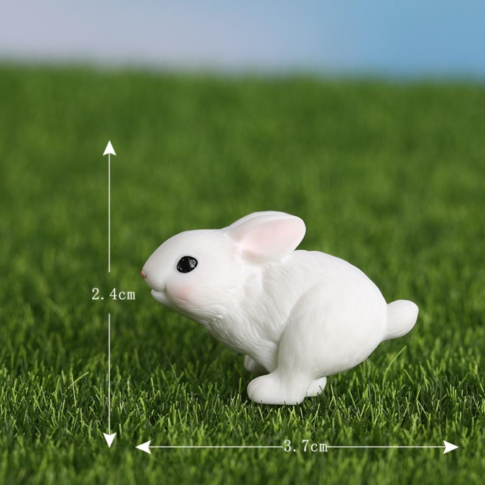 8pcs Easter Rabbit Miniature Statues Resin Collectible Model Cute Figurine Landscape  Home Decor