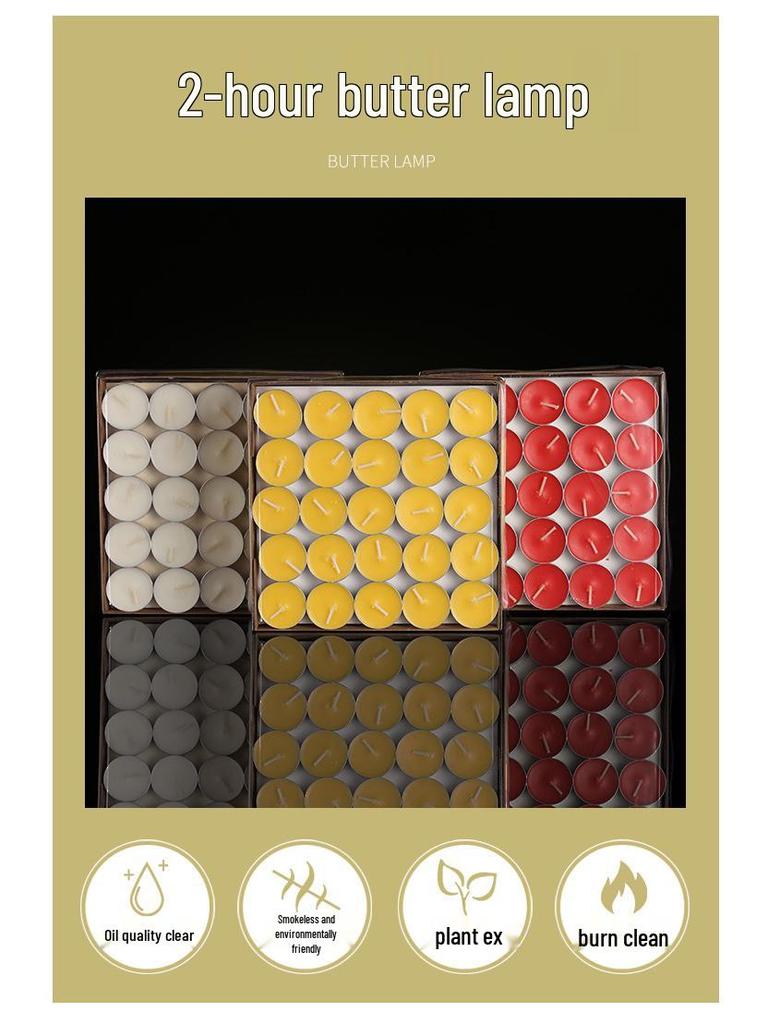 Baolianhua 2-hour Household Butter Lamp - 100 Small Everlasting Offering Lamps