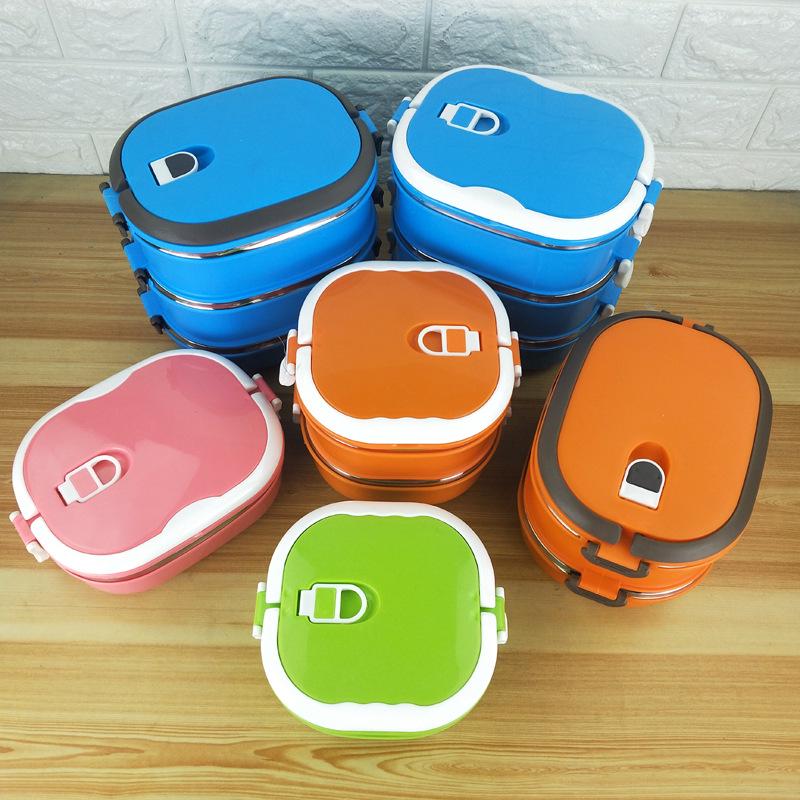 Stainless Steel Double-Layer Insulated Lunch Box for Students and Office Workers – Colorful Compartment Bento Box Single Layer