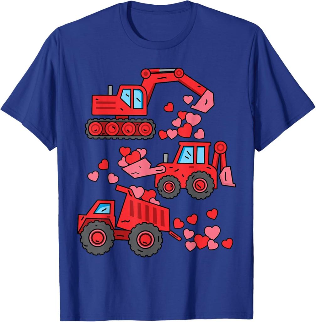 Valentines Day Construction Trucks Funny Unisex T-Shirt