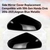 Moonlinks Compatible With 2016- Honda Civic Side Mirror Cover Replacement,Glossy Black LH & RH Side Door Rearview Mirror Cap Trim For 10Th Gen