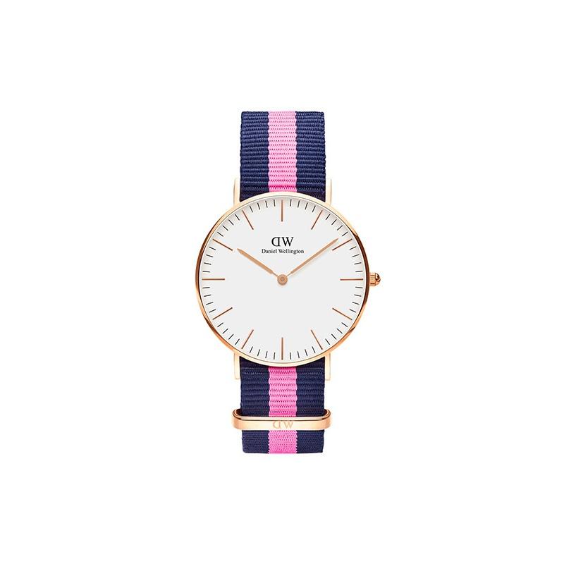 DANIEL WELLINGTON European and American Watches Girls Watch Quartz Movement Nylon Strap 36mm White Dial Women's Watch Classic Textured DW00100033