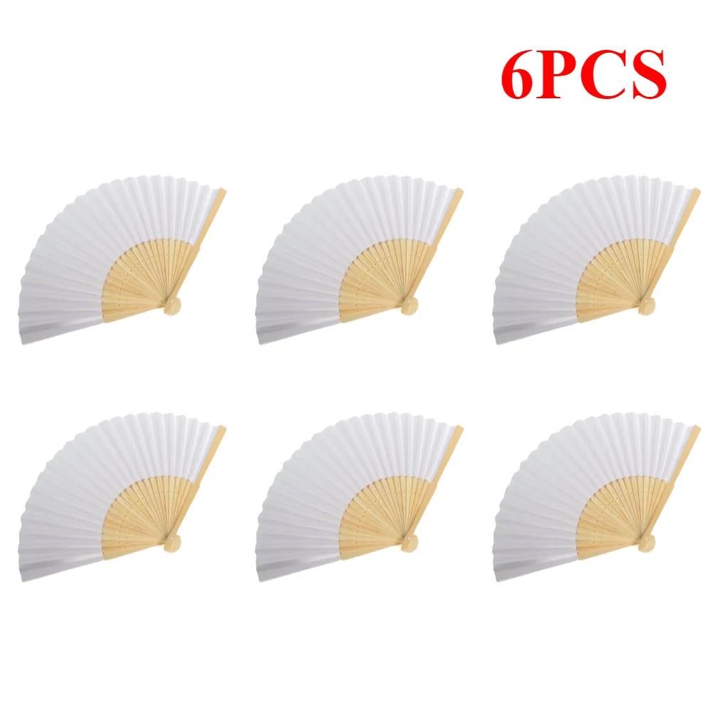 Blank White DIY Paper Decorative Fans Hand Practice Paper Fan Portable Hand-painted Personalized Elegant for Dance Cosplay Props