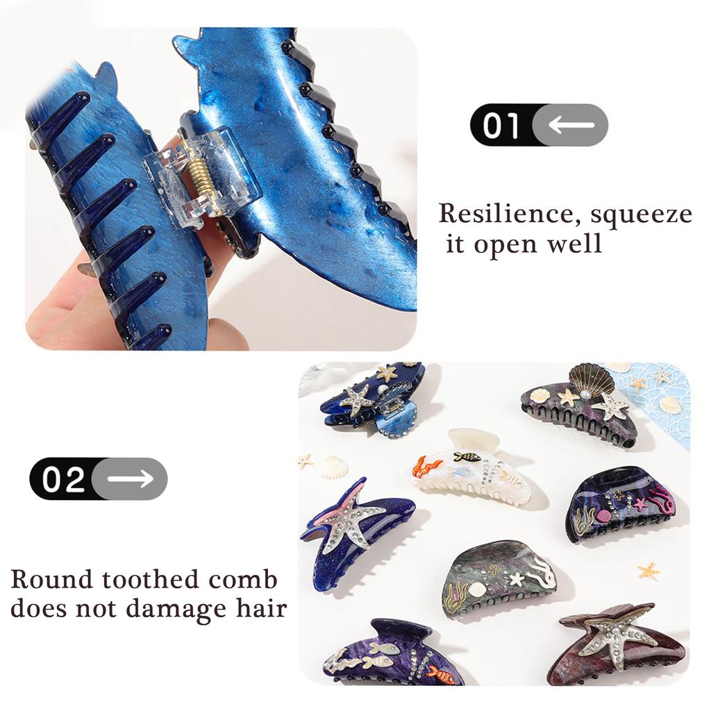 Practical Acrylic Hair Claw Clip With Unique Shark Design For Women Fashion Hair Accessory For Home Office Party