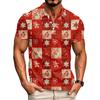 Men's Relaxed Fit Christmas Print Short Sleeve T-Shirt for Casual Holiday Wear